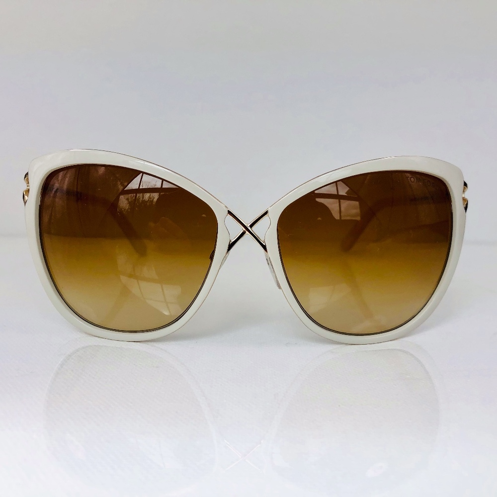 New TOM FORD Gradient White Butterfly Sunglasses - Picture 4 of 8